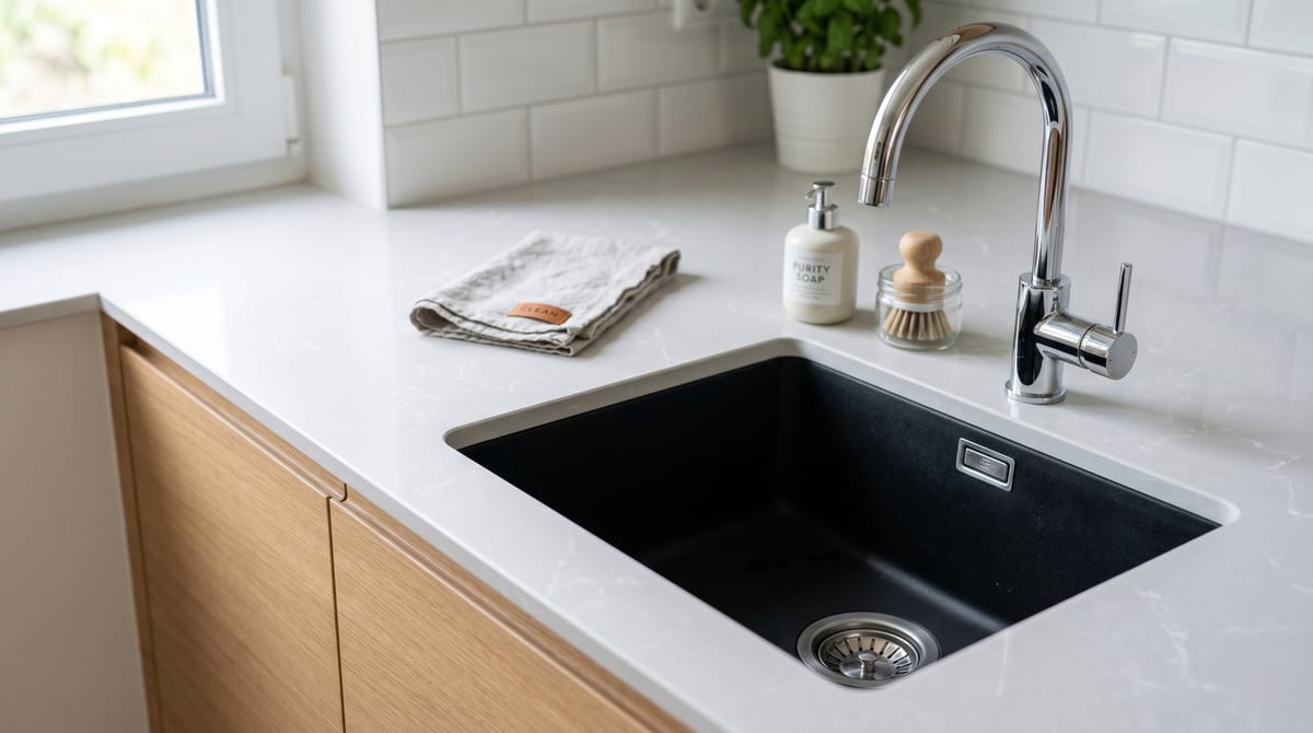 Saubere Küchenarbeitsfläche — Qualität von Cleanli