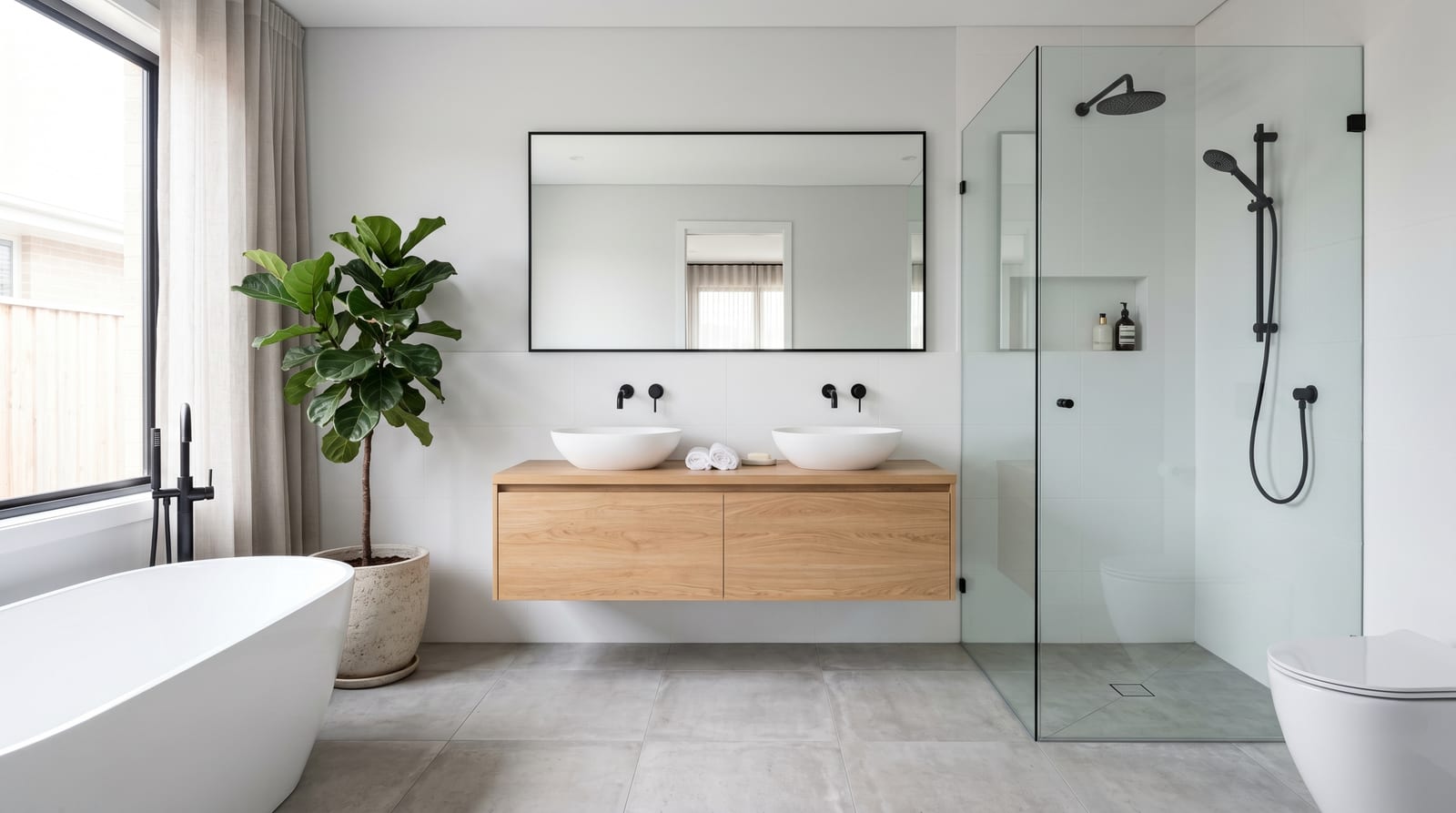 Sauberes modernes Badezimmer — Cleanli Airbnb-Betreuung